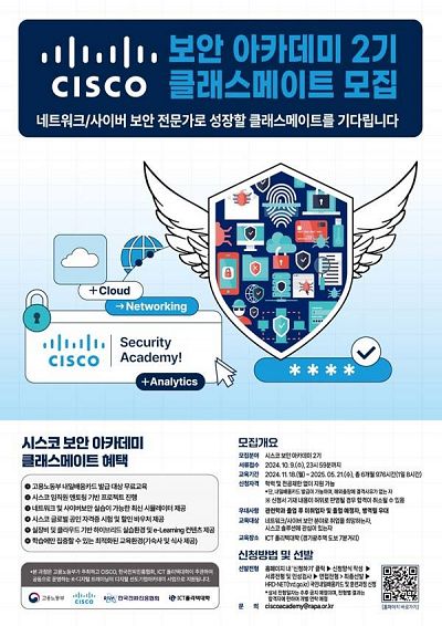 시스코 CISCO 보안 아카데미 2기 (K-디지털 트레이닝)(~10.09)