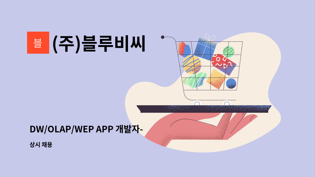 (주)블루비씨 - DW/OLAP/WEP APP 개발자-신입 : 채용 메인 사진 (더팀스 제공)